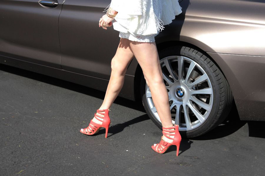 currently crushing, sole society coral heels, boohoo white romper