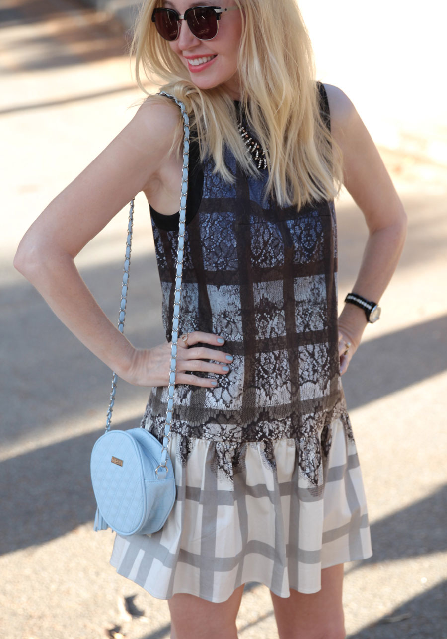 currently crushing, miche quilt bag, tibi ombre dress, spy optic bleecker sunglasses