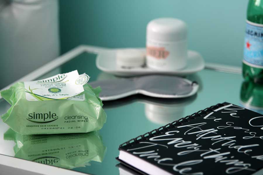 simple skincare cleansing wipes