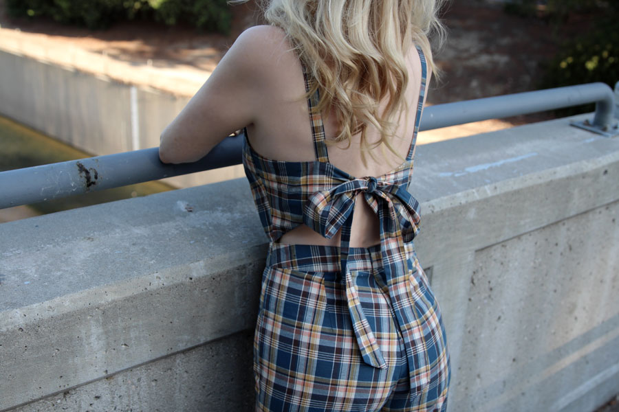 currently crushing, camp collection, plaid jumpsuit, rocket dog sandals