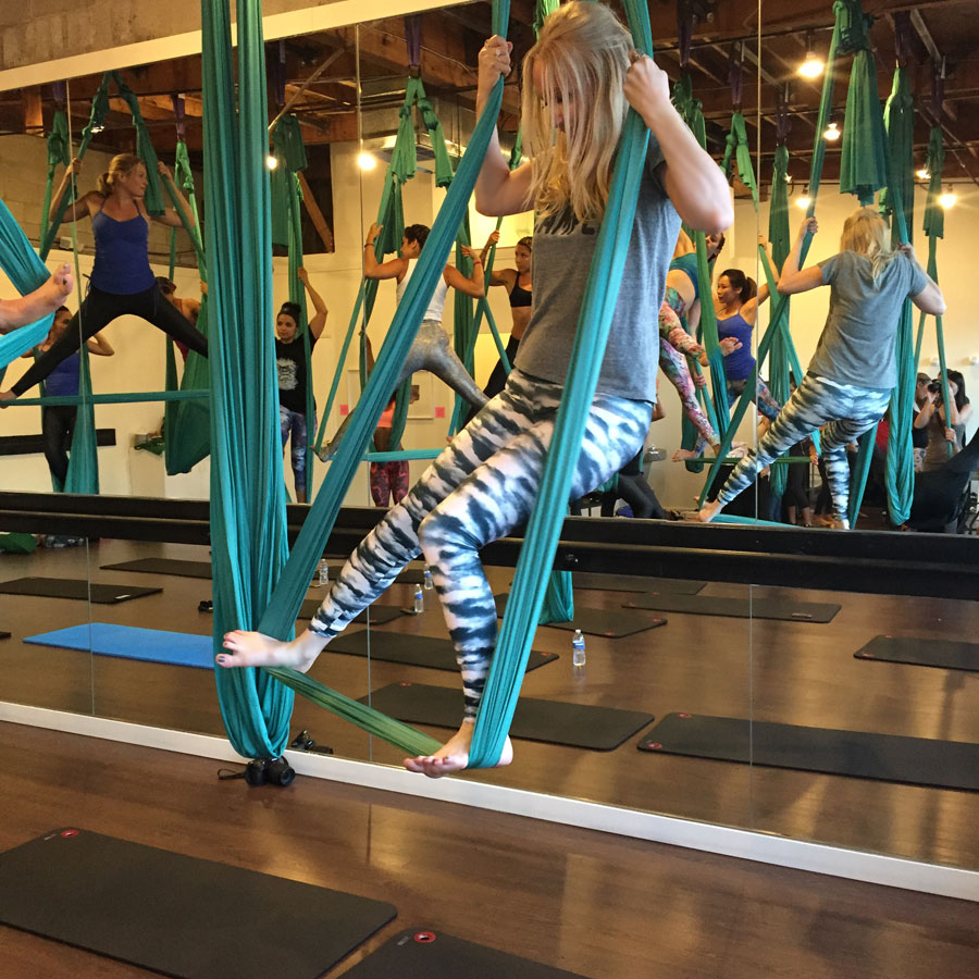 currently crushing, aerial yoga, airfit LA, emily hsu tights, riot media group