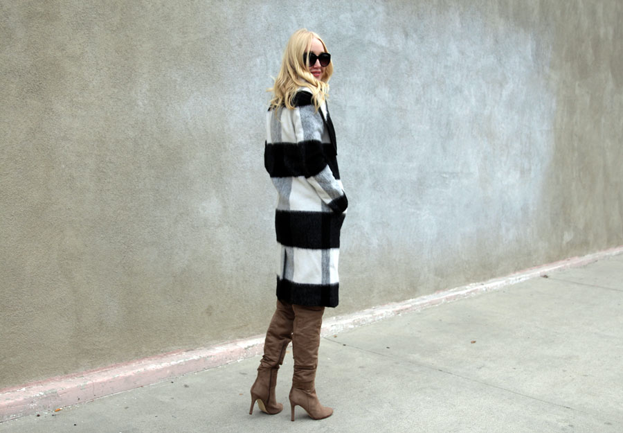 express plaid blanket coat, justfab over the knee boots, gigi new york cross body bag, currently crushing
