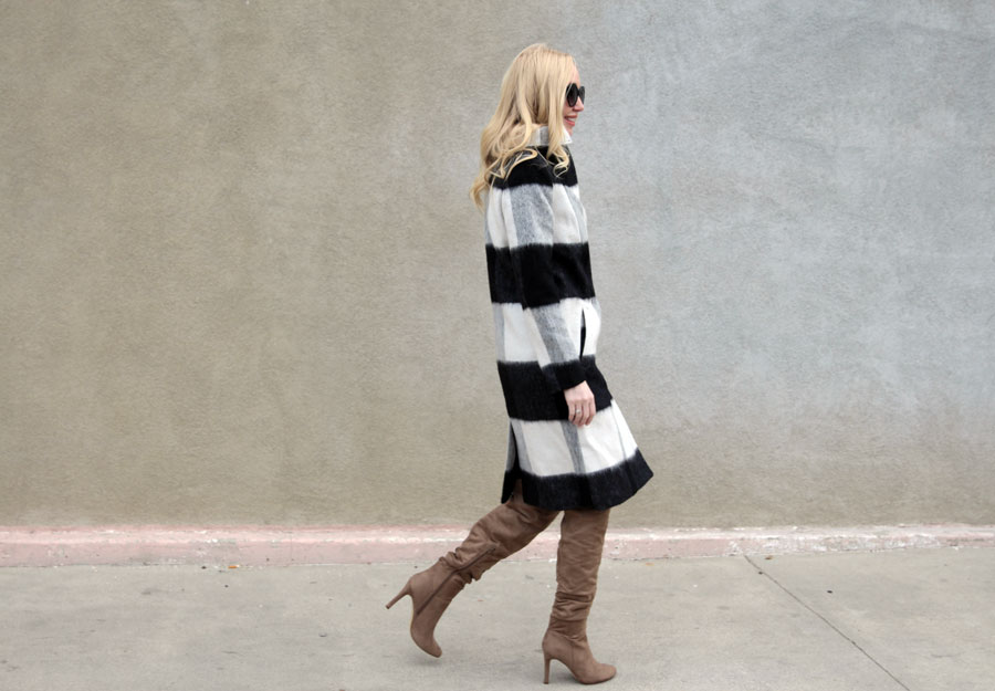express plaid blanket coat, justfab over the knee boots, gigi new york cross body bag, currently crushing