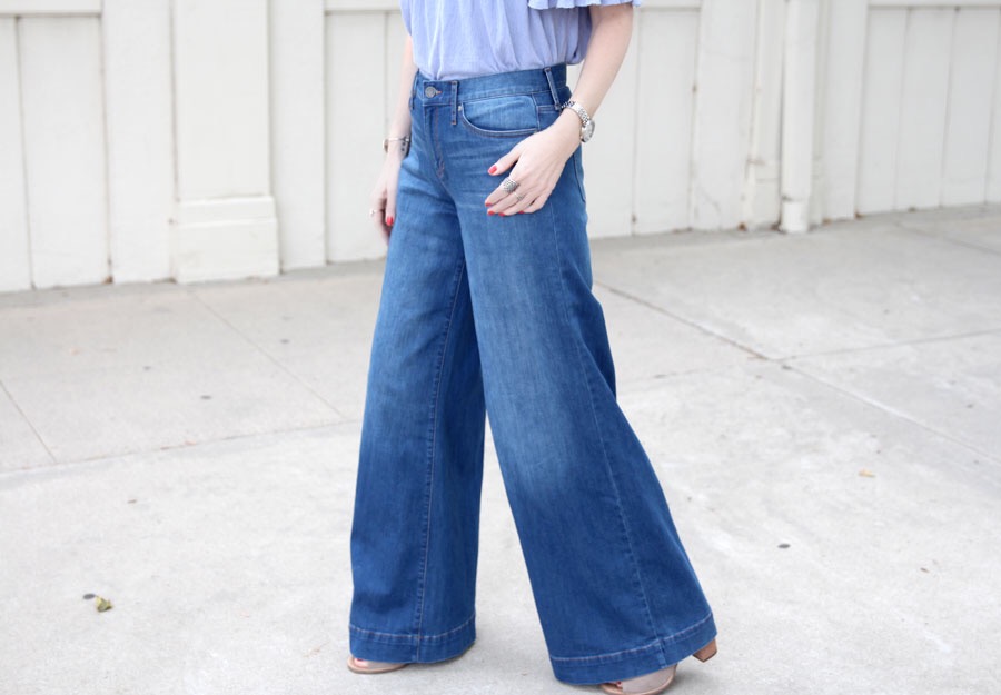 currently crushing, free people off the shoulder top, santorini top, articles of society flares, nordstrom, pandora jewelry, caravelle by bullova watch, samantha wills necklace